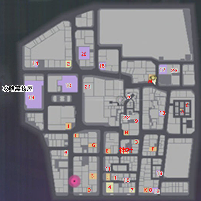 神室町のマップ